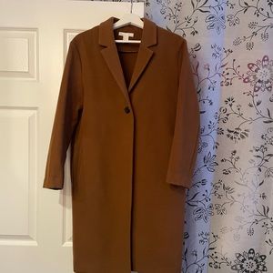 H&M one button brown caramel coat size 6